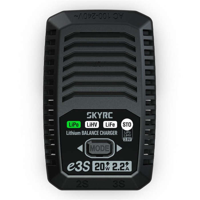 Black - SkyRC E3S 20W 2.2A Charger for 2S/3S LiPo/LiHV/LiFe Battery Charging