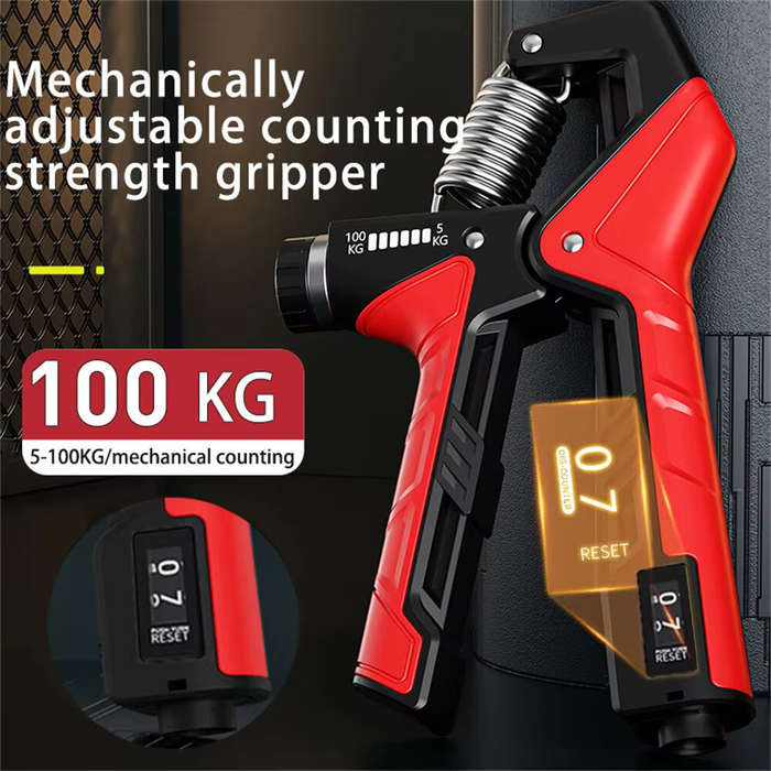 Blue - MACYO MA630 5-100kg Adjustable Electronic Counting Hand Gripper Double Thickness Spring Stren