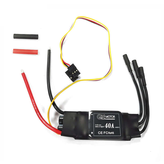 3-4S - QX-Motor 40A Brushless ESC 2-6S No BEC / 3-4S With 5V 5A BEC for RC Airplane Fixed Wing