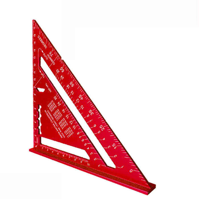 Metric - Triangle Ruler 7Inch Measurement Tool Cast Aluminium Carpenter Set Square Angle Woodworking