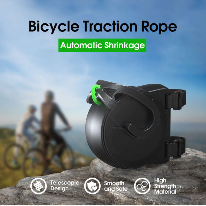 Black - XANES Strong Traction Bicycle Tow Rope Parent-Child Portable Elastic Trailer Pull Rope for M