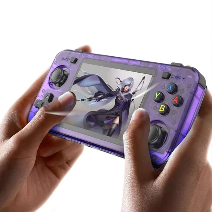 Transparent Black - R36H 128GB 3.5-inch IPS Screen Handheld Game Console RK3326 Quad-Core Built-in 3
