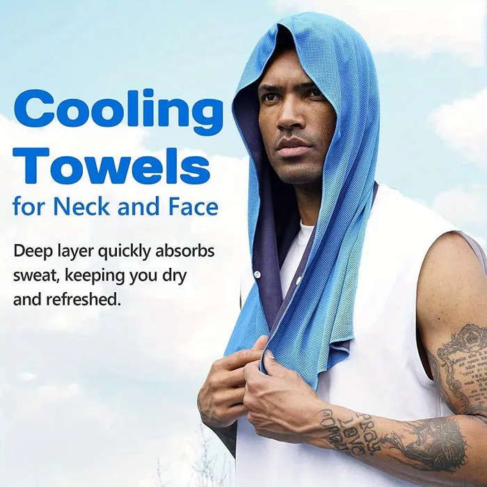 Sky Blue - KALOAD 1 Pack Breathable Cooling Towels for Men Women UV Protection Quick-Dry Absorbent S