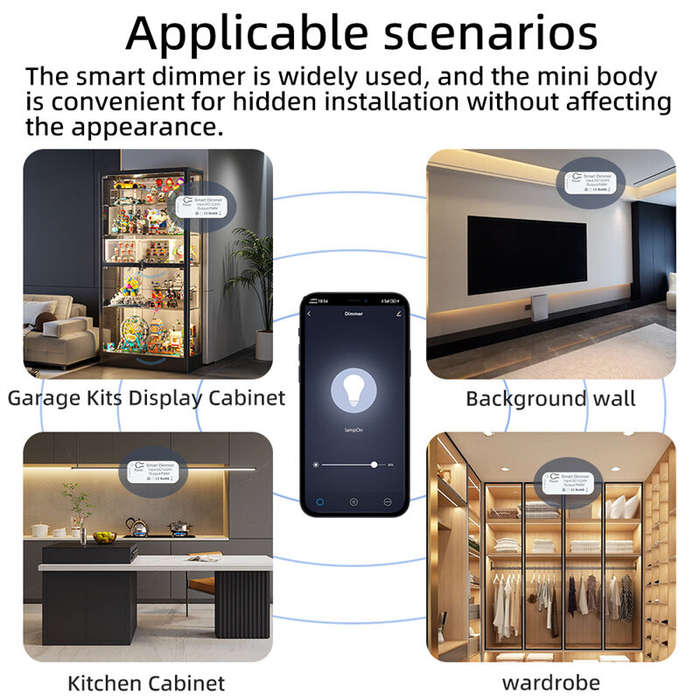 Tuya WiFi Smart Dimmer LED Cabinet Light Driver Timing Function Smart Scenes APP Remote Voice Contro