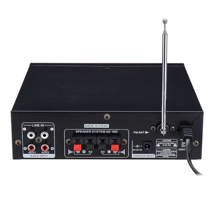 EU Plug - BT310A Home Amplifier HiFi USB FM Radio Car Audio BT5.0 Amplifiers Subwoofer Theater Sound