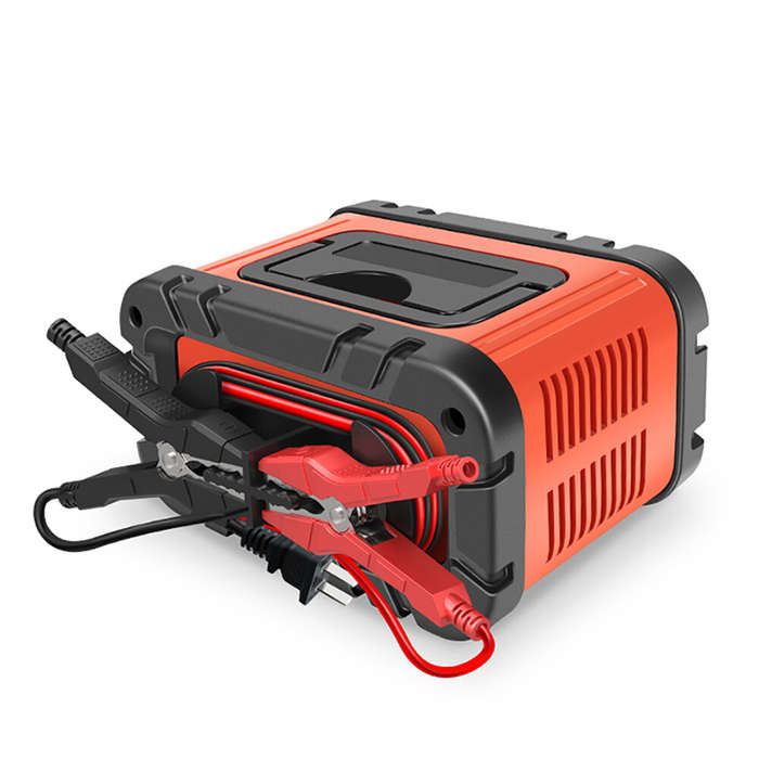 EU Plug - TK-700 12V 24V Battery Charger Repair Car Battery Charger Large Screen Multiple Modes for