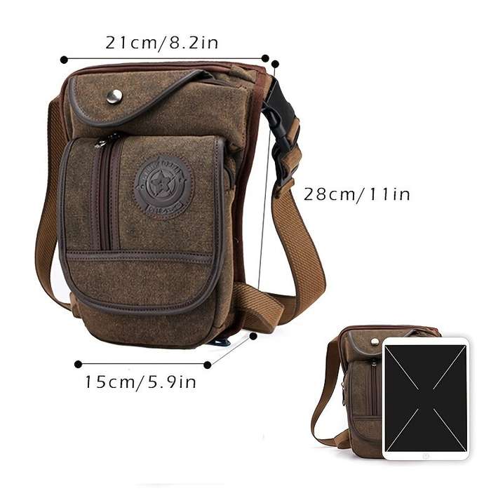 Black - Men's Sports Adjustable Tactical Military Waist Bag Leg Bag Multi-Pocket Lightweight Waterpr