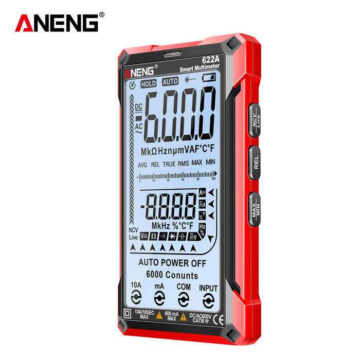 ANENG 622A Digital Smart Multimeter 10A Tester Meter Auto Range True RMS DC/AC 6000 Multitester With