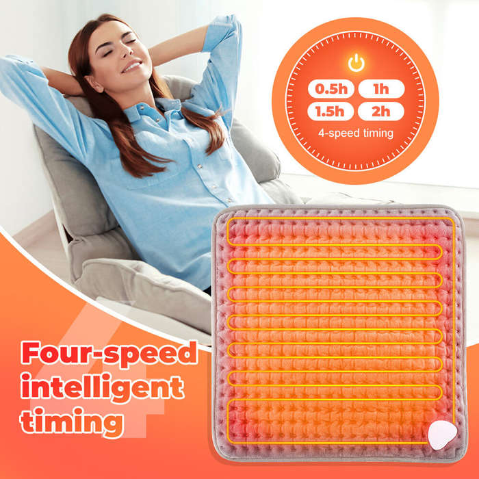 Grey - TENGOO Electric Heating Pad for Foot Waist Menstrual Pain Relief Household Thermal Blanket Wi