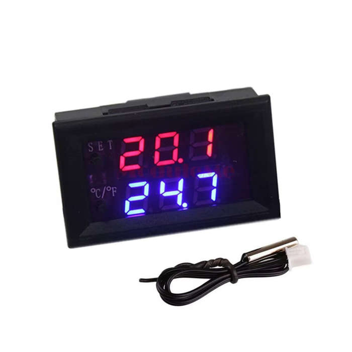 Black - DC 12V LED Digital Thermostat Temperature Control Electronic Thermometer Thermo Controller S