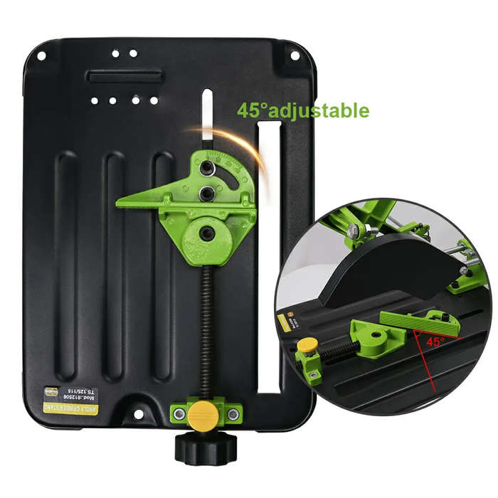 Green - Drillpro Universal Angle Grinder Stand BG-612506 Adjustable Cutting Base Fits 110mm 115mm 12
