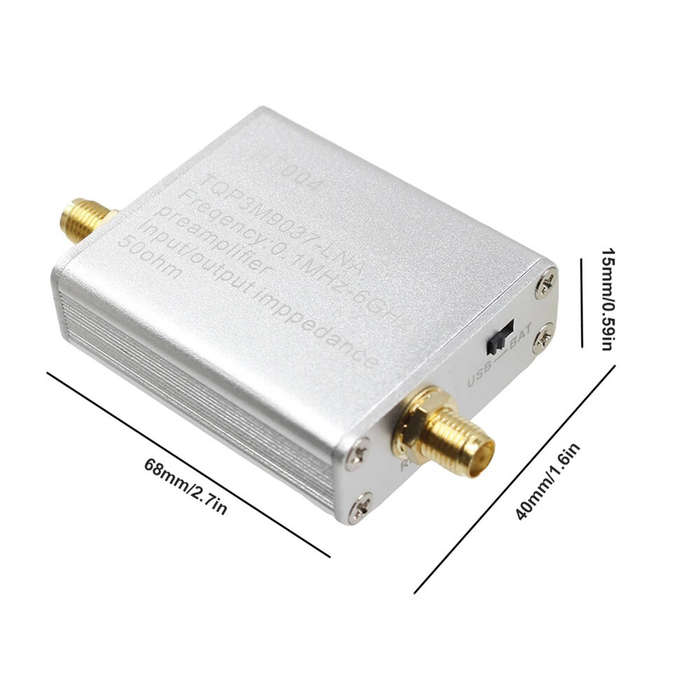 Silver - HT004 100K-6GHz Wideband Low Noise Amplifier 20dB High Gain Full Band Low Noise Amplifier w