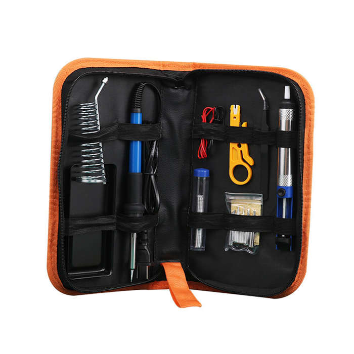 220V EU Plug - 220V 60W 200-450 Plastic and Aluminum Alloy Adjustable Temperature Welding Iron Set
