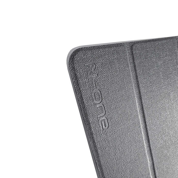Grey - N-ONE NPad Air 10.1 Inch Tablet Tri Fold Case Cover Holster + Tempered Glass Film Set