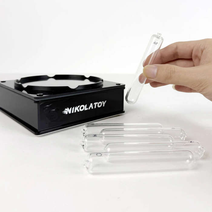US - NIKOLATOY Tesla Plasma Reaction Glass Sealed Rare Gas Light-emitting Tube Set Creative Desktop