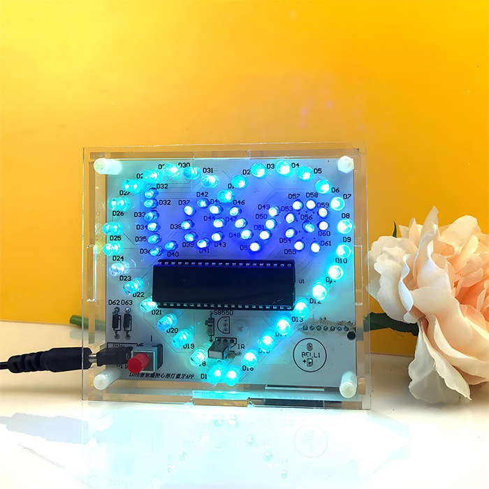 bluetooth version - LOVE Shape LED Colorful Music Remote Control Light 10 Animation Modes Bluetooth