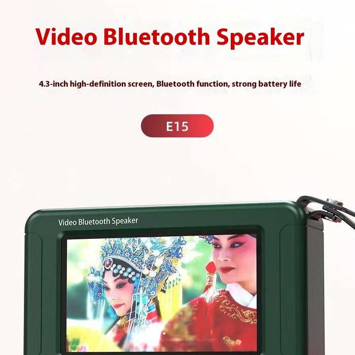 Red - Nintaus E15 10W 4.3-inch HD Pocket Radio bluetooth Speaker Video Player Built-in Full Range In