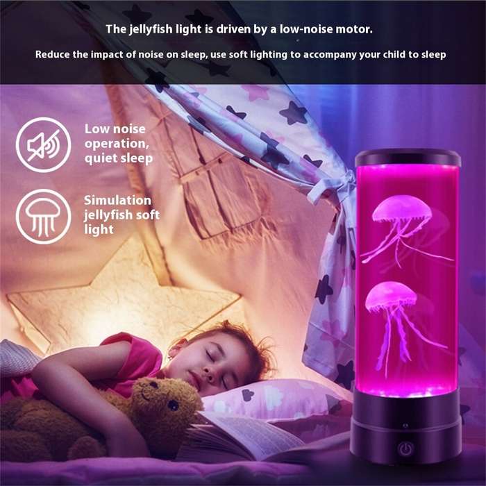 White - Elfeland RGB 16-Color Fancy LED Jellyfish Lamp Aquarium Remote Control USB Table Night Light