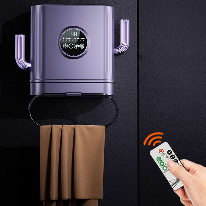 Purple - Multifunctional Wall Mounted Heater Portable Bathroom Electric Heater Clothes Drying Rack F
