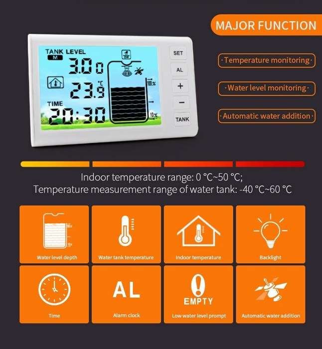 Ultrasonic Level Sensor Ultrasonic Water Tank Liquid Depth Level Meter Sensor Liquid Level Sensor wi