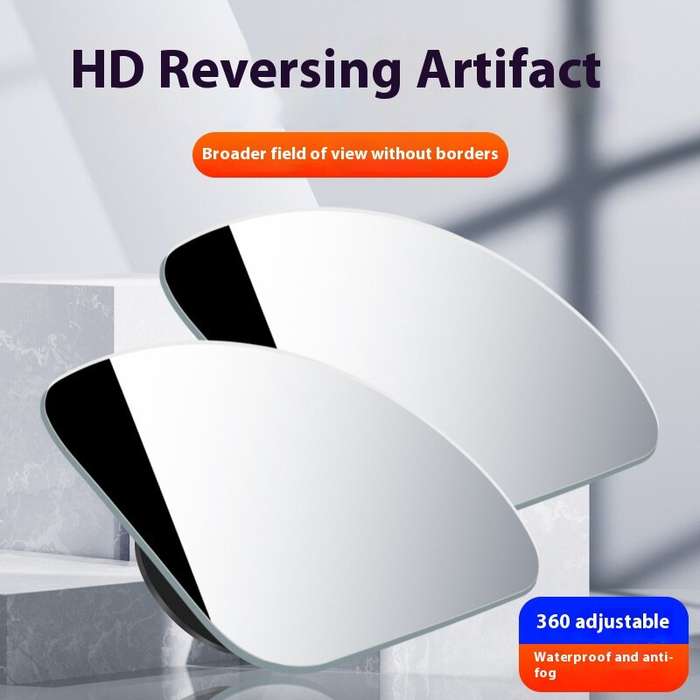 A - Car Rearview Mirror 360 Car Blind Spot Mirror Glass Car Small Round Mirror Ultra-Clear Wide-View