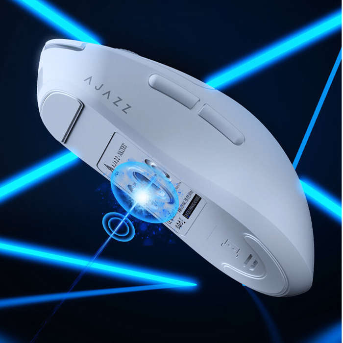 White - AJAZZ AJ199 MAX Tri-mode Wireless Gaming Mouse PAW3395 Sensor 26000DPI 51H Endurance E-sport