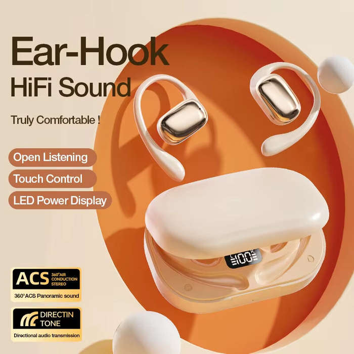 White - M57 TWS Headset Wireless bluetooth 5.4 Earphone 360 ACS Panoramic Surround Sound DT4.0 Dual-