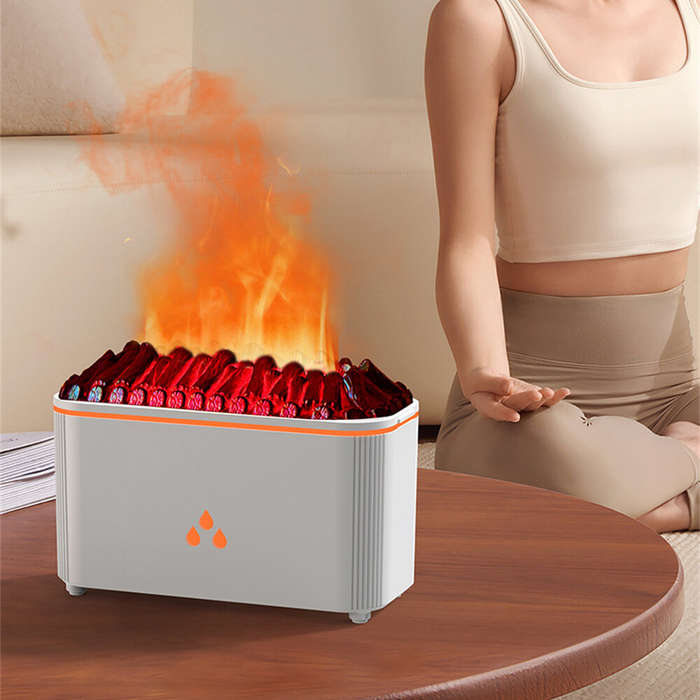 Black - Tevorex Usb Desktop 7 Colors Silent Atmosphere Flame Air Essential Oil Aromatherapy Machine