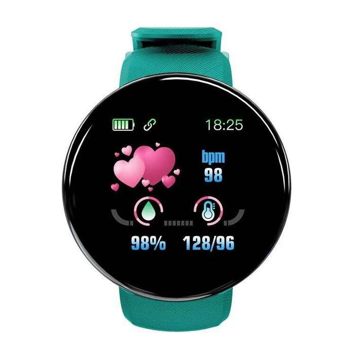 Green - D18S 1.3inch HD Screen Heart Rate Blood Pressure Blood Oxygen Monitor Sleep Monitoring Multi