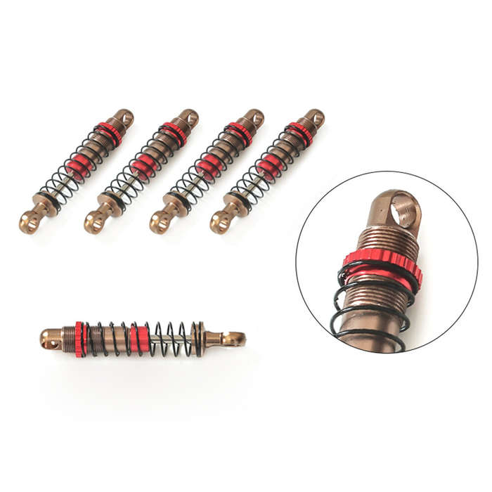 Red - 6PCS Upgraded Metal Oil Filled Shock Asborbers Dampers for FMS Cheyenne 6X6 11812 1/18 Crawler