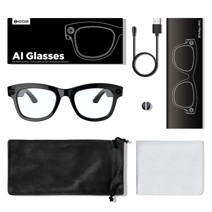 Sunglasses-Lenses - [World Premiere]Zeblaze Eyewear AI Smart Shooting Glasses 5MP 1080P Camera ChatG