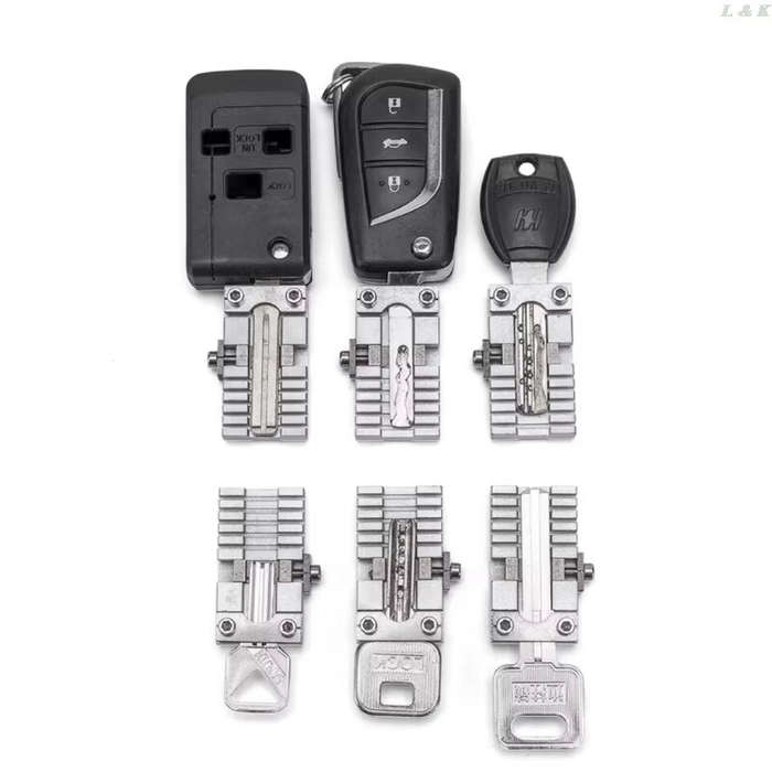 Silver - Universal Key Clamping Fixture Duplicating Cutting Machine Stainless Steel Precision Cuttin