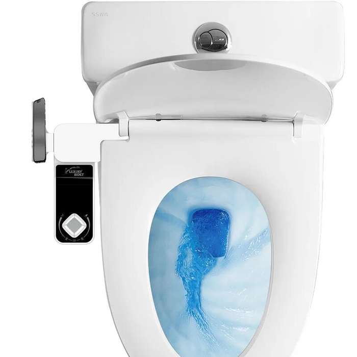 Europe 3/8 - Ultra-Slim Seat Attachment Adjustable Water Pressure Butt Bidet Toilet With Mobile Phon