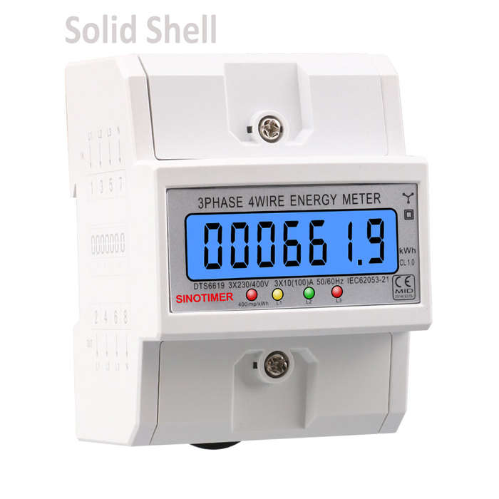 DTS6619-020 - SINOTIMER DTS6619 New Model 100A LCD Digital Display with Backlight Power Meter in Ene