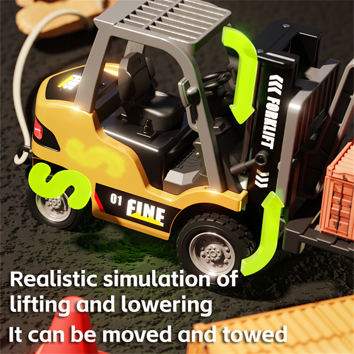 Yellow - TRASPED HG-4-243 RTR 1/64 2.4G Mini RC Car Alloy Forklift Support App Remote Controlled LED