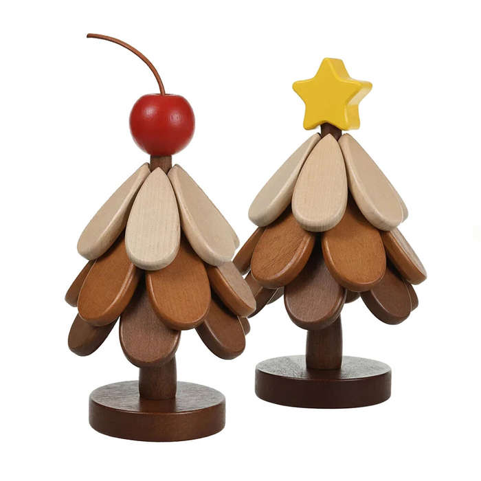 Type A - Wooden Foldable Star / Cherry Style Christmas Tree Creative Heat Insulation Mat Set Dining