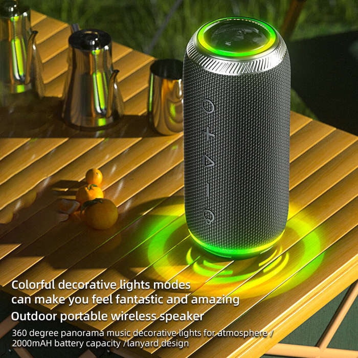 Green - EBS-616 Portable bluetooth Speaker Dual 57mm Full-frequency Speakers RGB Light TWS 2000mAh T