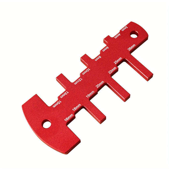Red - Aluminum Router Depth Gauge Tool 3-26mm Height Measuring Device Woodworking Table Saw Setup Cu
