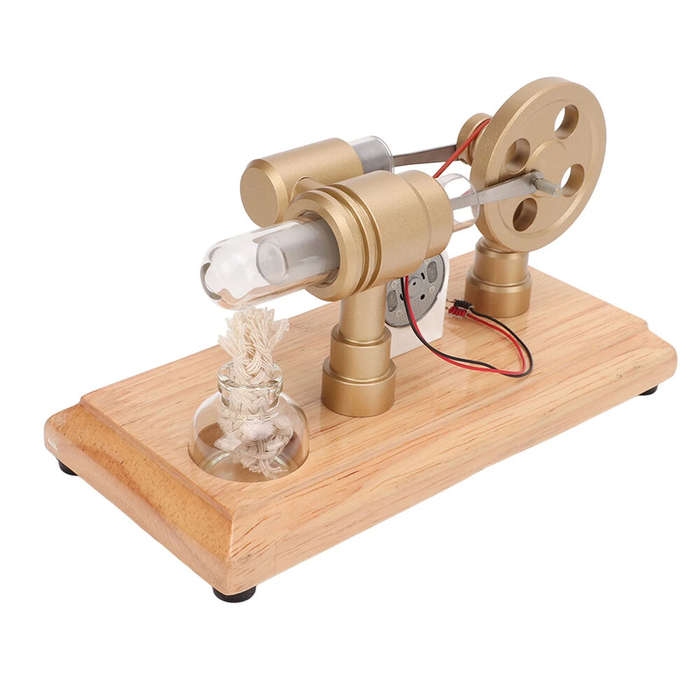 Black Base + Chrome - LL-007 Power Generation Stirling Engine Model Science Discovery Education Desk