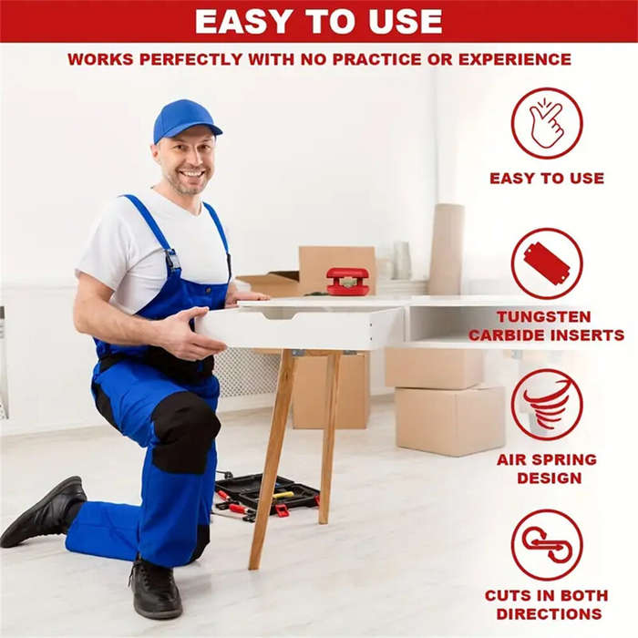 Red - Edge Banding Trimmer Tool Set with 30-Degree Tungsten Carbide Blades Pneumatic Air Spring 4-Cu