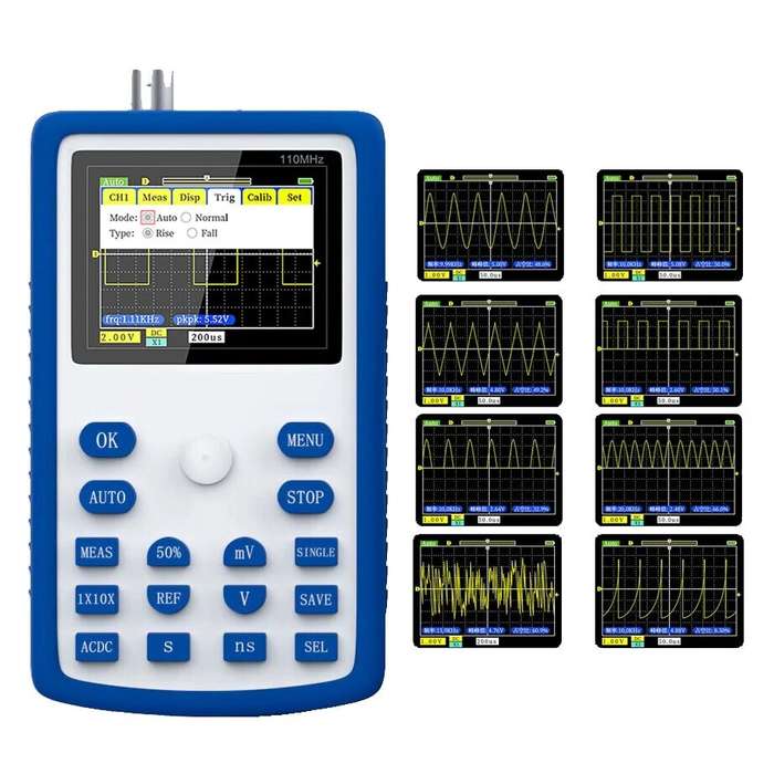 FNIRSI 1C15 Professional Digital Oscilloscope 500MS/s Sampling Rate 110MHz Analog Bandwidth Support
