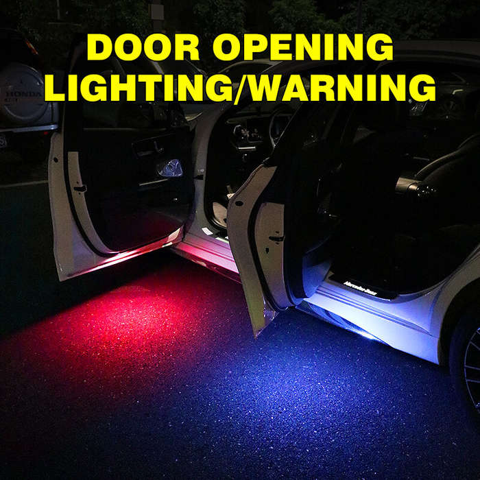 LED Car Door Welcome Light Multicolor Flash Cordlessd Atmosphere Warning Light Anti-collision Rear-e
