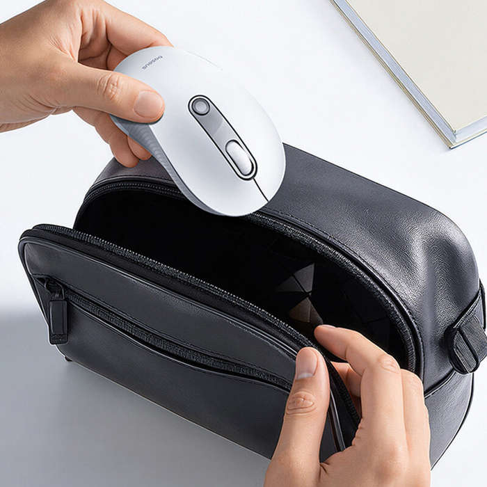 Pink - Baseus F02 2.4G Ergonomic Wireless Mouse 1600 DPI Portable Mute Mice for Laptop Computer PC M