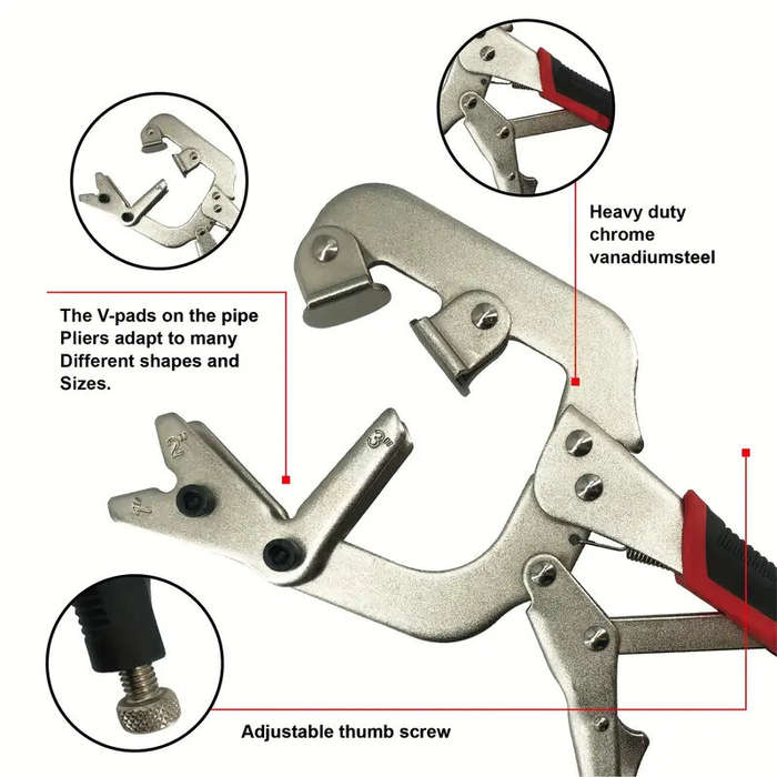 Black - 10 Inch C Clamp Locking Pliers Welding Pipe Plier Clamp Adjustable Top Spindle 1-3 Inch Larg