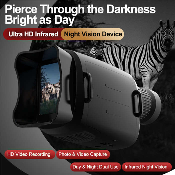 Black - IPRee Monocular Night Vision Device 1080P HD Infrared Camera 16X Digital Light Zoom Telescop