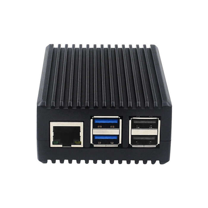 Raspberry Pi 5 Passive Cooling Case Aluminum Alloy Dissipation Striped Shell Box