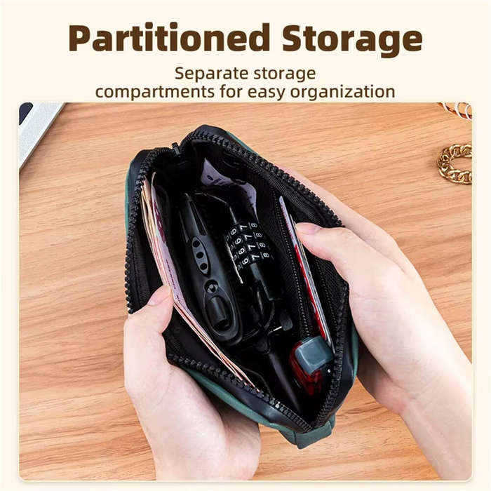 Grey Blue - ROCKBROS 0.15L Portable Mini Cycling Phone Bag Lightweight Smooth Zipper Coin Purse Wall