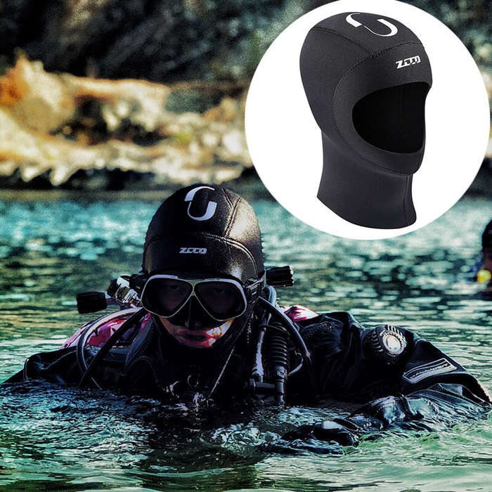 M - ZCCO Diving Head Cover 3mm Neoprene Hoods Surfing Snorkeling Winter Thermal Swimming Headgear fo
