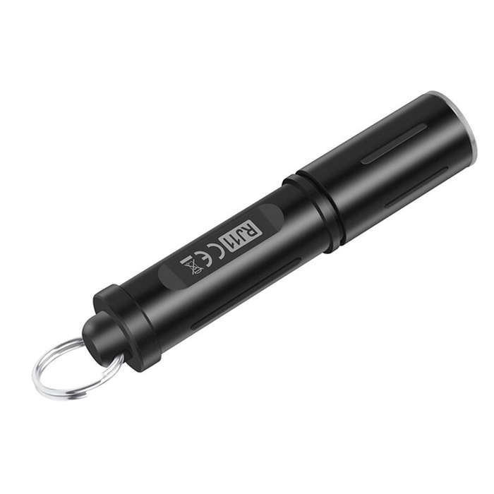 Black - SEEKNITE RJ11 Keychain Flashlight 120LM 3W LED Keychain Light AAA Battery Mini Torch Waterpr