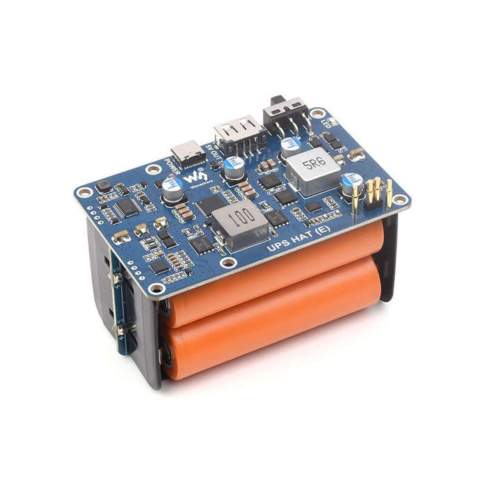 No battery - UPS HAT E Uninterruptible Power Supply Module for Raspberry Pi 5/4B/3B+ 5V 6A Output Ty